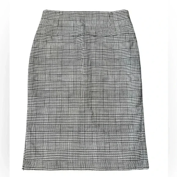 WORTHINGTON PENCIL SKIRT BLACK WHITE PLAID HIGH WAIST P STRETCH SIZE 12 LARGE - Picture 5 of 12